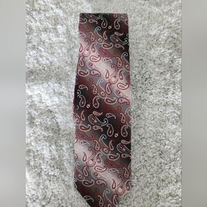 Pierre Cardin Red and Black Paisley Tie